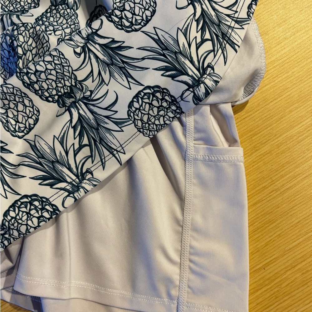 Love Fitness Apparel Pineapple Runner Women’s Athletic Shorts White/Teal Large - Picture 5 of 10